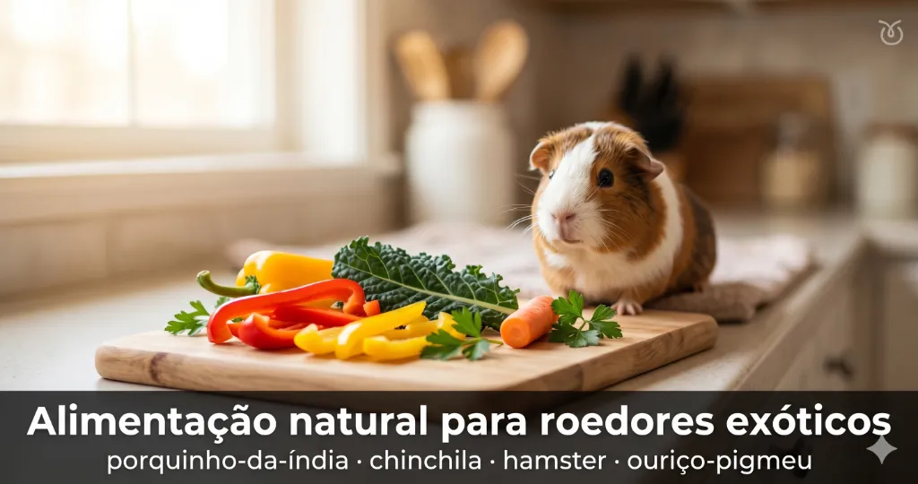 Alimentação natural para roedores exóticos: porquinho-da-índia, chinchila, hamster, ouriço-pigmeu