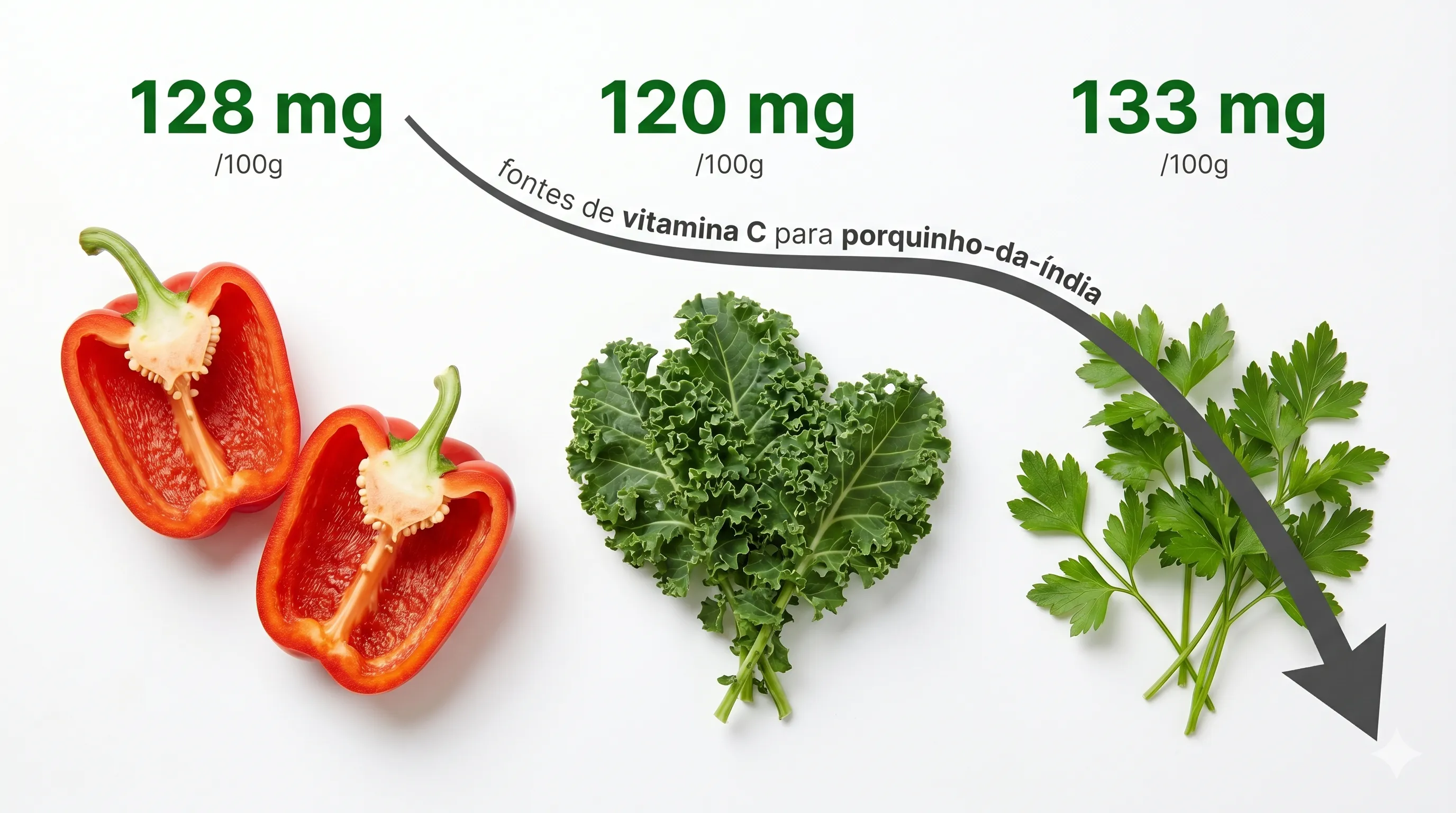 Fontes de vitamina C recomendadas para porquinho-da-índia