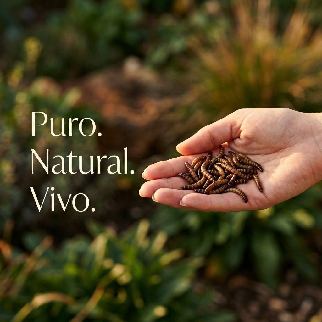 Tenébrio na mão - Alimentação Natural Premium