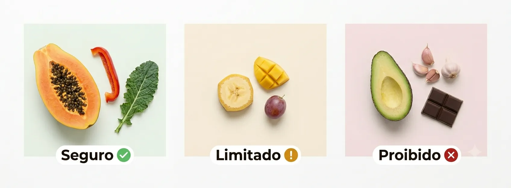 Legenda das categorias: Seguro, Limitado, Proibido
