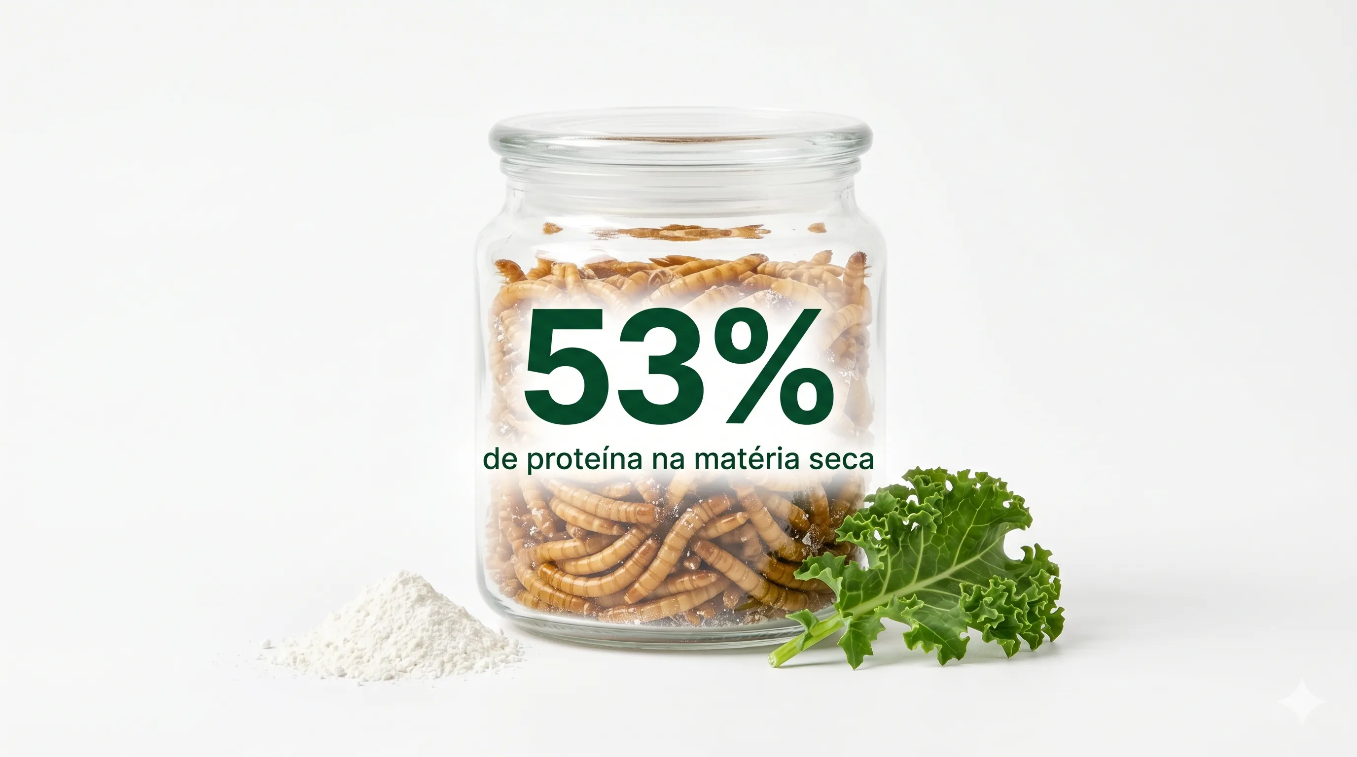 Tenébrio: 53% de proteína na matéria seca
